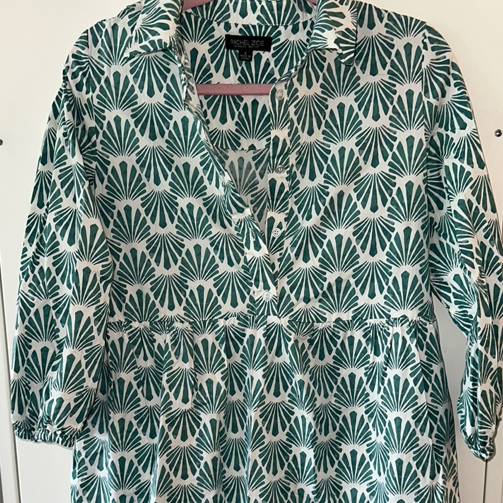 Rachel Zoe Green and White Midi Dress